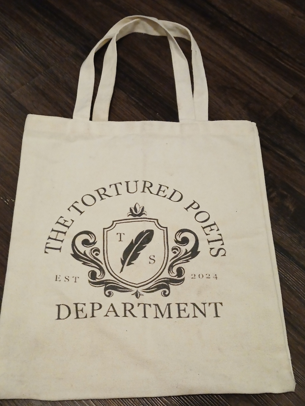 Taylor Swift Cream Tote with Black Crest Logo